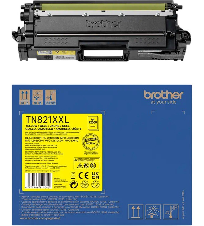 Тонер касета Brother TN-821XXLY Yellow Тонер касета Brother TN-821XXLY Yellow - 12000 страници -