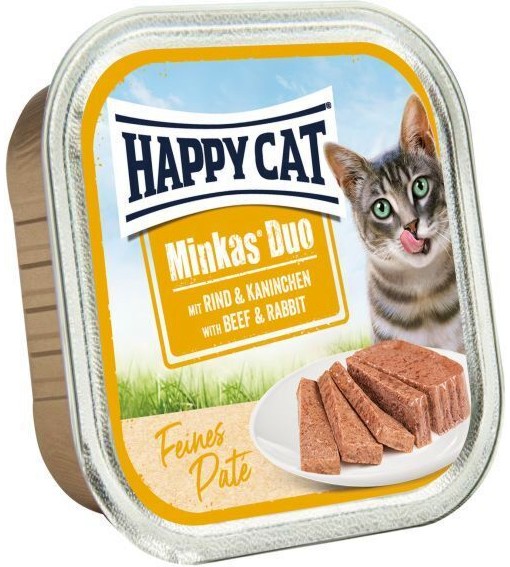 Пастет за котки Happy Cat Duo Пастет за котки Happy Cat Duo - 100 g, с говеждо и заешко, от серията Minkas, в зряла възраст - храна