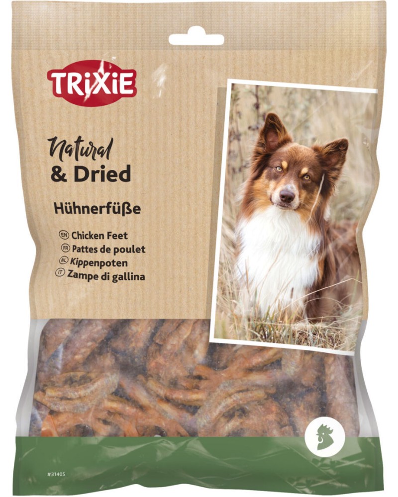 Натурални лакомства за кучета Trixie Натурални лакомства за кучета Trixie - 250 g, от пилешки крака, от серията Natural & Dried - храна