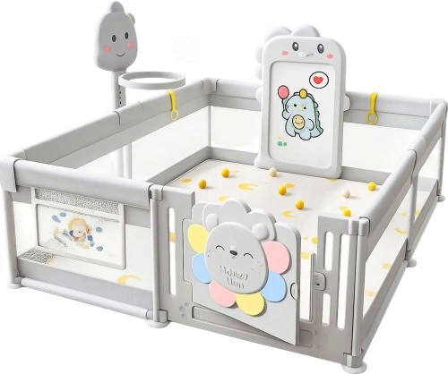Кошара за игра Sonne Animal World Кошара за игра Sonne Animal World - 150 / 63 / 180 cm, с топки, килимче, магнитна дъска и баскетболен кош - продукт
