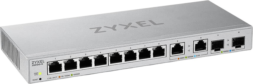 ���� ZyXEL XGS1210-12 - 8 x 1 GbE, 2 x 2.5 GbE, 2 x 10 GbE SFP+ - 