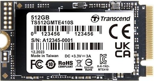 SSD памет Transcend 410S NVMe PCIe Gen 4.0 x4 SSD памет Transcend 410S NVMe PCIe Gen 4.0 x4 - 512 GB, четене 5000 MB/s, запис 3300 MB/s, 3D NAND -