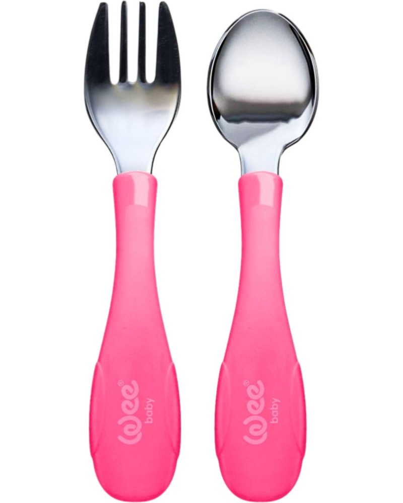 Детски прибори за хранене Wee Baby Детски прибори за хранене Wee Baby - Вилица и лъжица, за 12+ месеца - продукт