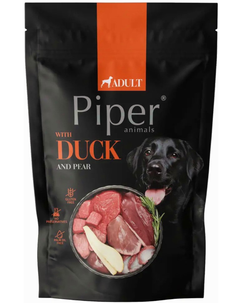 Паучове за кучета Piper Adult Паучове за кучета Piper Adult - 10 x 500 g, с патешко и круша, в зряла възраст - храна