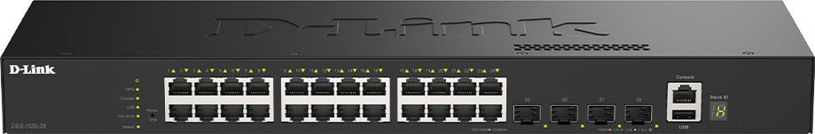 ���� D-Link DGS-1530-28 - 24 x 10/100/1000Base-T, 4 x 10GE SFP, 128 Gbps - 