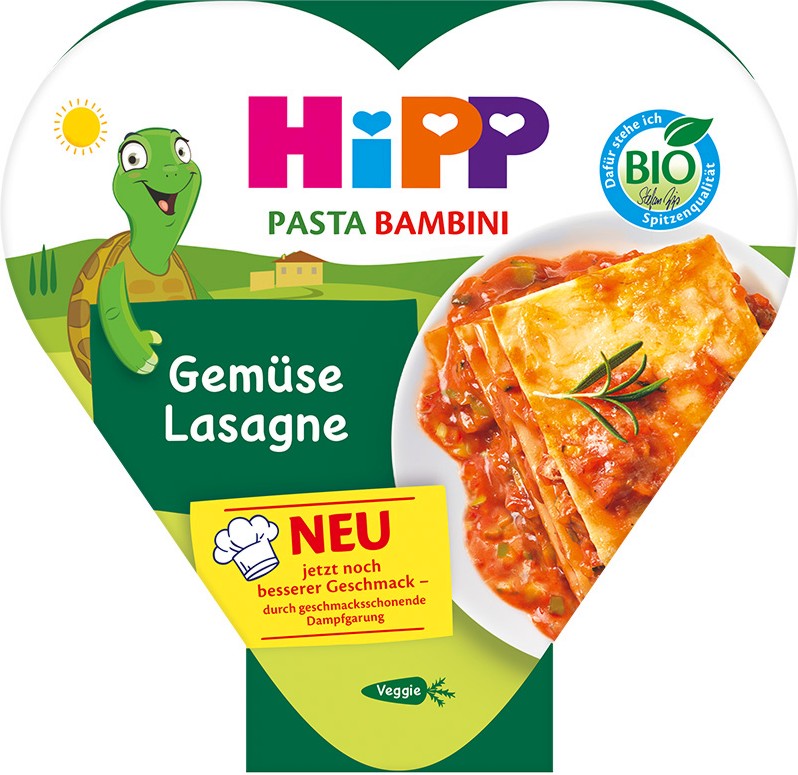 Био меню зеленчукова лазаня HiPP Био меню зеленчукова лазаня HiPP - 250 g, за 12+ месеца - пюре