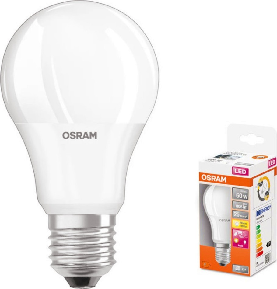LED ������ Osram CLA60 827 E27 9.5 W 2700K - 806 lm - 