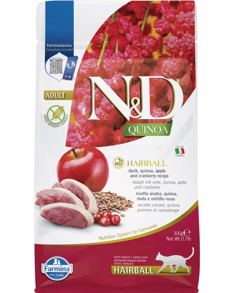          N&D Hairball - 0.3  1.5 kg,  , ,    ,   Quinoa,  1  - 