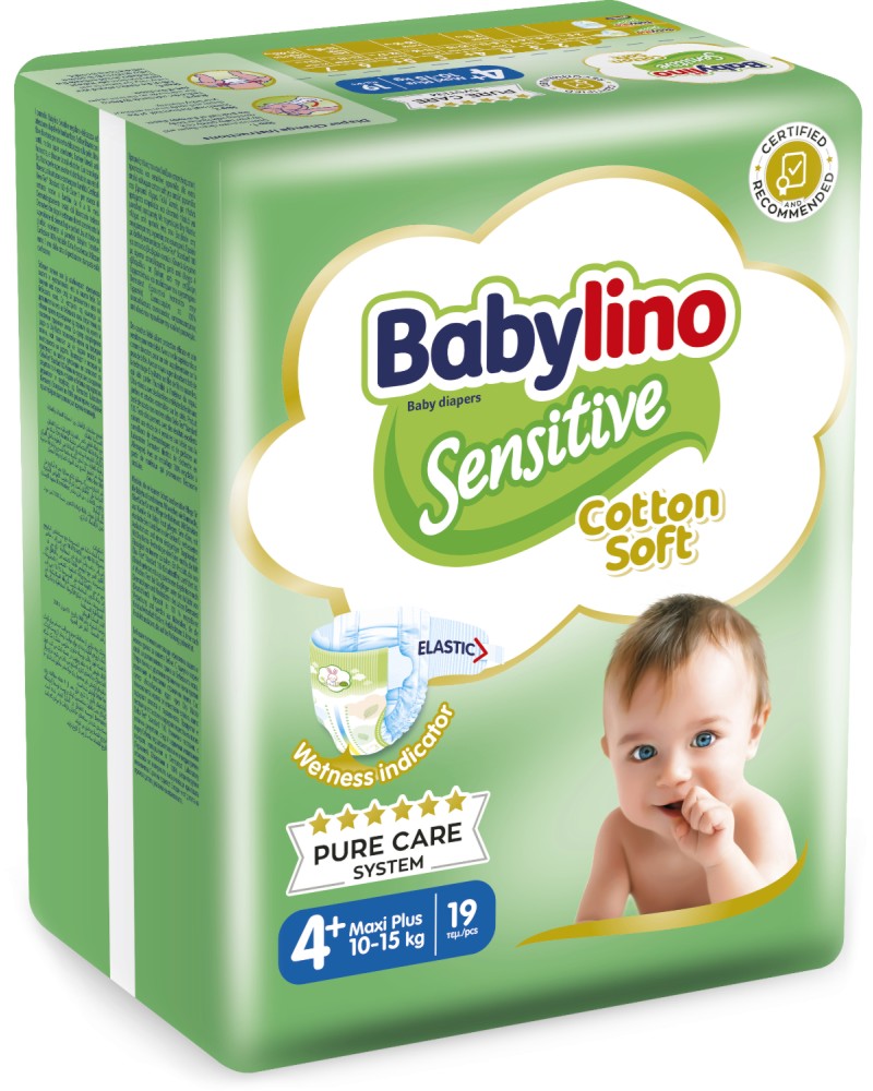  Babylino Sensitive Cotton Soft 4+ Maxi Plus - 19  46 ,   10-15 kg - 