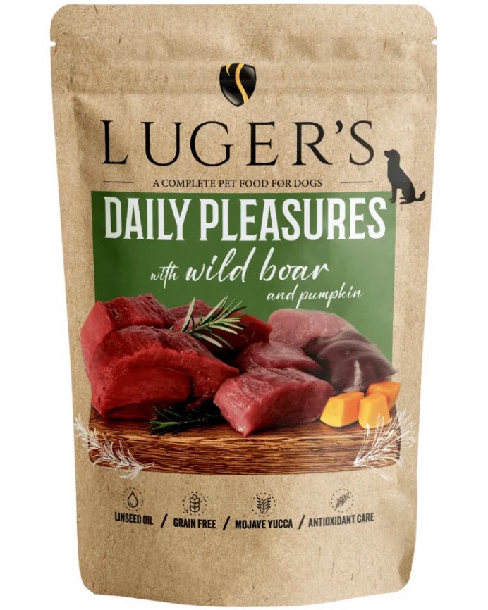 ������� �� ������ Luger's Dog Adult - 10 x 500 g, � ��������� � �����, �� ������� Daily Pleasures - �����