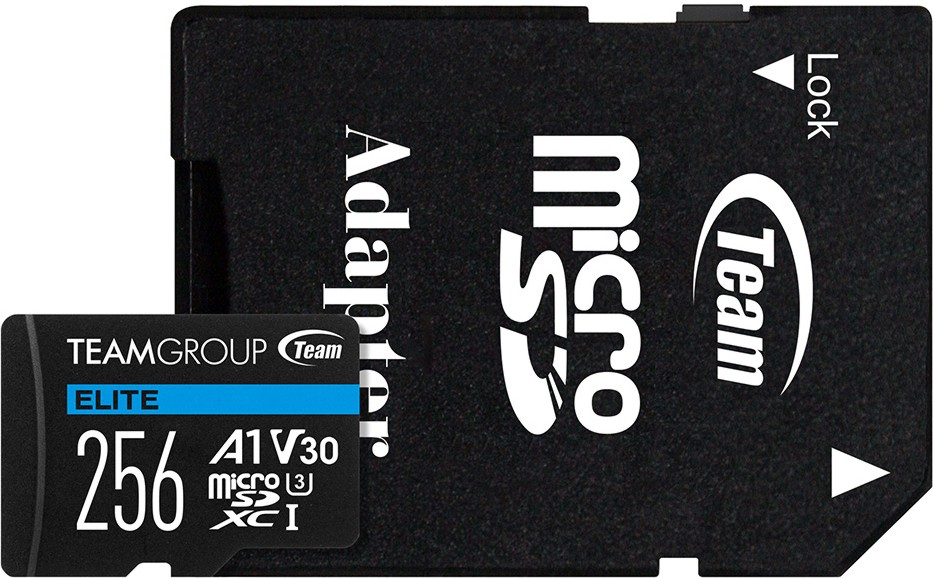 Micro SDXC карта памет 256 GB Team Group Elite Micro SDXC карта памет 256 GB Team Group Elite - Class 10, UHS-I U3, V30, със SD адаптер -
