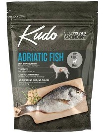 Студено пресована суха храна за кучета Kudo Mini Adult Студено пресована суха храна за кучета Kudo Mini Adult - 3 kg, с адриатическа риба, за малки и дребни породи, в зряла възраст - храна