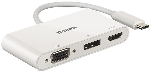 USB-C  D-Link DUB-V310 - 3  (1x HDMI 1.4, 1x VGA, 1x DisplayPort 1.2) - 