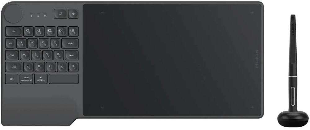 �������� ������ Huion Inspiroy Keydial KD200 - 5080 lpi, 14.28 x 8.03 cm (Android), 22.6 x 14.28 cm (PC), USB-C - 