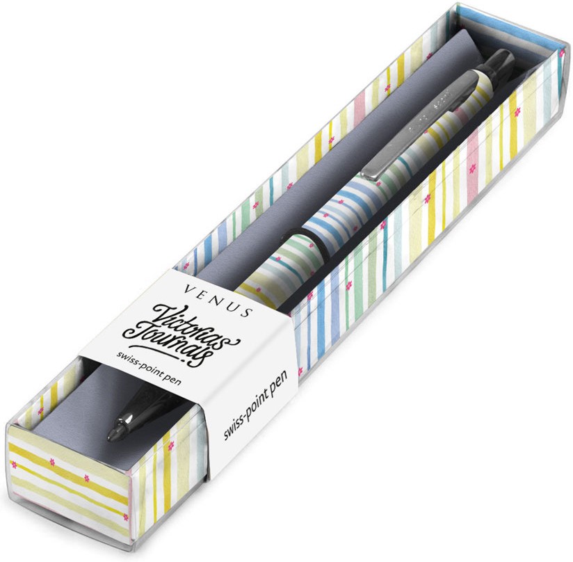 Химикалка Victoria's Journals Venus Pastel Stripes Химикалка Victoria's Journals Venus Pastel Stripes - С подаръчна кутия -