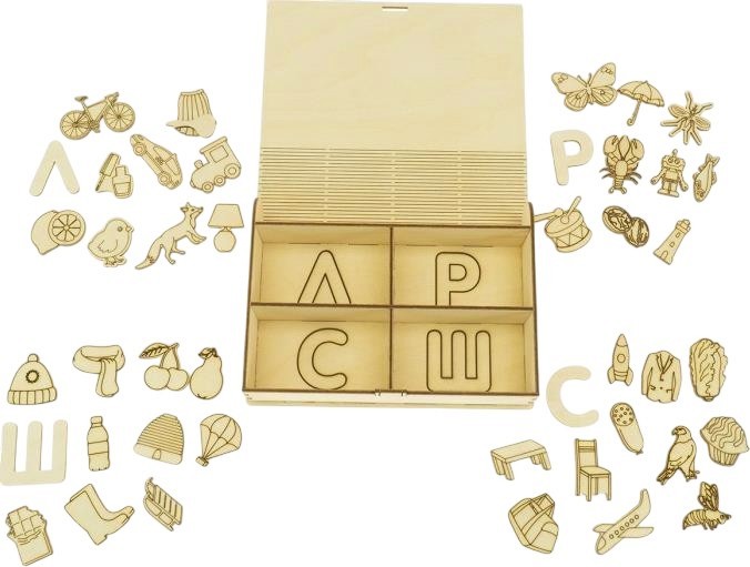 Фигурки за автоматизация на звукове Л, Р, С, Ш Фигурки за автоматизация на звукове Л, Р, С, Ш - образователен комплект