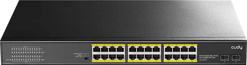 ���� Cudy GS1028PS2 - 24 x 10/100/1000 Mbps, 2 x SFP, 52 Gbps - 