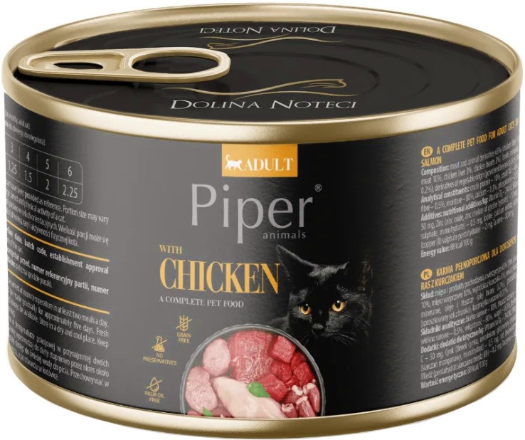 Консерва за котки Piper Консерва за котки Piper - 400 и 12 x 185 g, с пилешко, в зряла възраст - храна