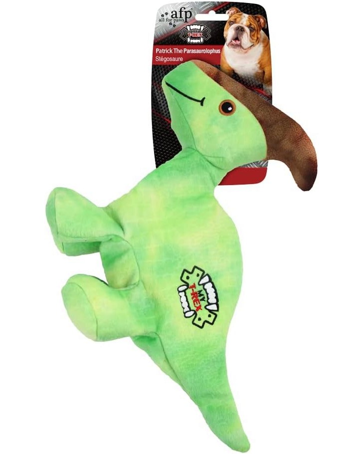 Плюшена играчка за кучета AFP Patrick The Parasaurolophus Плюшена играчка за кучета AFP Patrick The Parasaurolophus - С дължина 40 cm и звукови ефекти, от серията My T-rex - играчка