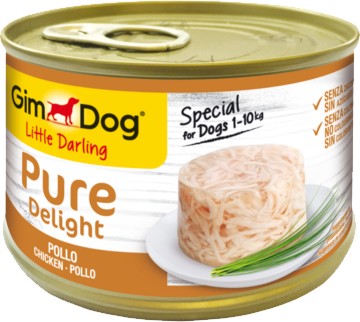 Консерва за кучета GimDog Pure Delight Консерва за кучета GimDog Pure Delight - 150 g, с пилешко, за дребни и малки породи, в зряла възраст - храна