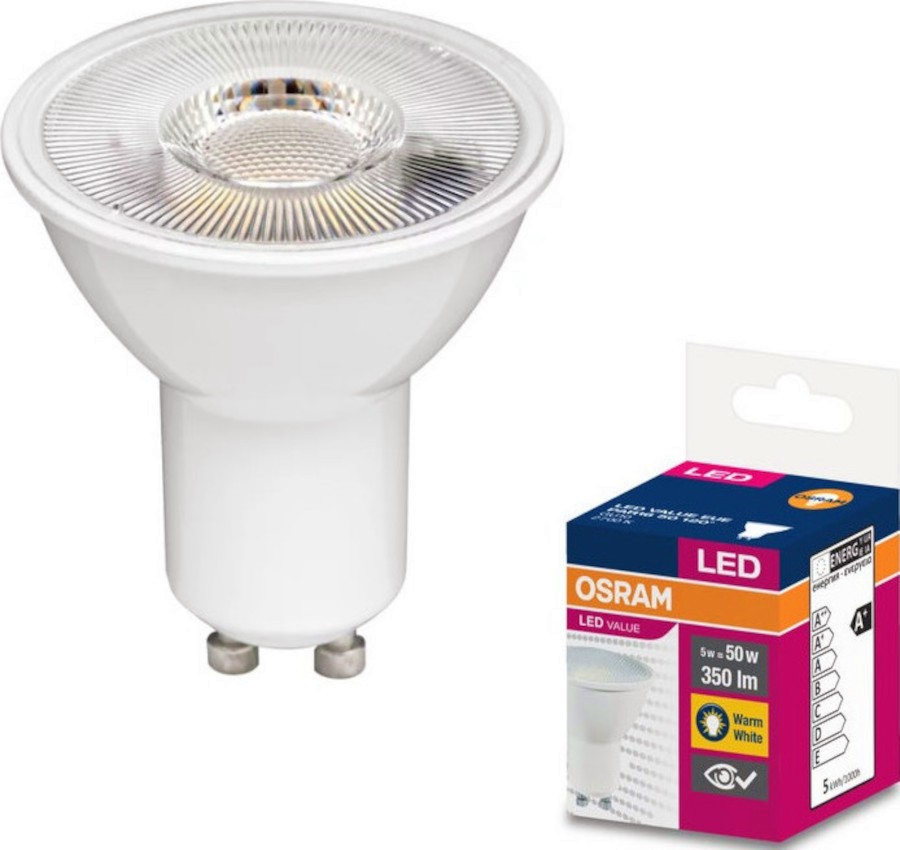 LED луна Osram PAR16 50 827 GU10 5 W 2700K LED луна Osram PAR16 50 827 GU10 5 W 2700K - 350 lm от серията Value Plast -