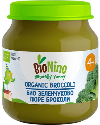 Био пюре от броколи BioNino Био пюре от броколи BioNino - 120 g, за 4+ месеца - пюре