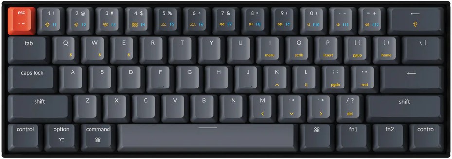     Keychron K12 - 60%, Bluetooth, USB-C, ANSI Layout, RGB, Gateron G Pro Brown - 