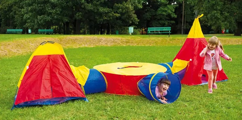 Приключенски комплект тунели, палатка, къща и кръг Приключенски комплект тунели, палатка, къща и кръг - играчка