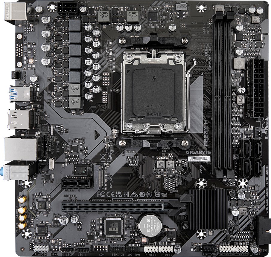 ����� ������ Gigabyte A620M H - AMD AM5, AMD A620, DDR5, Micro ATX - 