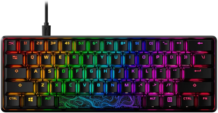 ��������� ������� ���������� HyperX Alloy Origins - 60%, USB ����� � ������� 1.8 m, RGB ��������� - 