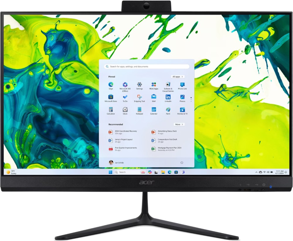 Настолен компютър Acer Aspire C24-B Настолен компютър Acer Aspire C24-B - AMD Ryzen 5 7430U 2.3 GHz, 16 GB RAM DDR5, 512 GB SSD, No OS -
