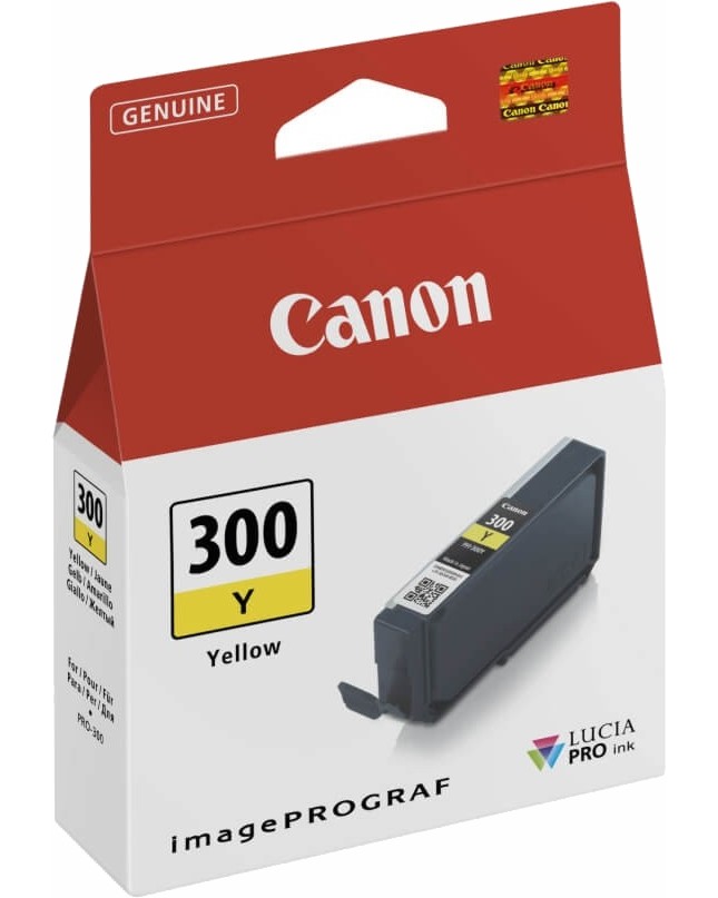 ������� �� ������� Canon PFI-300 Yellow - 530 ������ 10 x 15 cm, 87 ������ ������ A3+ - 