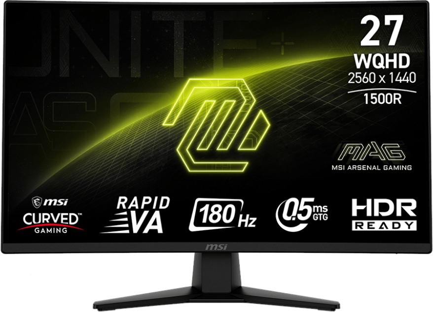  MSI MAG 274CQF - 27", Rapid VA, 180 Hz, 16:9, 2560 x 1440, 0.5 ms, 2 x HDMI, DisplayPort - 
