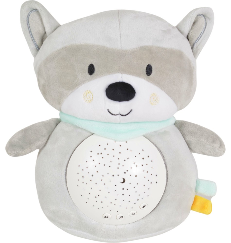 Нощна лампа и проектор Snuggly Raccoon - Moni Нощна лампа и проектор Snuggly Raccoon - Moni - С мелодии и звуци - продукт