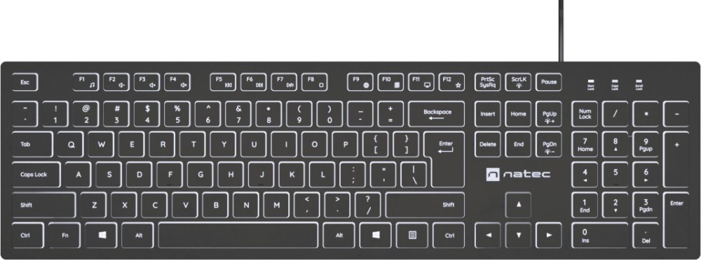 Клавиатура Natec Herring Glow Клавиатура Natec Herring Glow - С USB-A кабел 1.5 m -