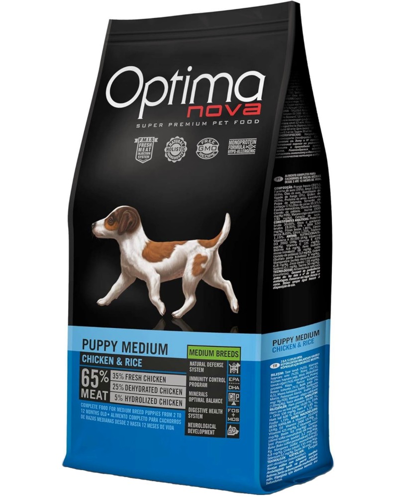 ���� ����� �� ������ Optima Nova Puppy Medium - 2 � 12 kg, � ������� � ����, �� ������ ������, �� 2 ������ �� 1 ������ - �����