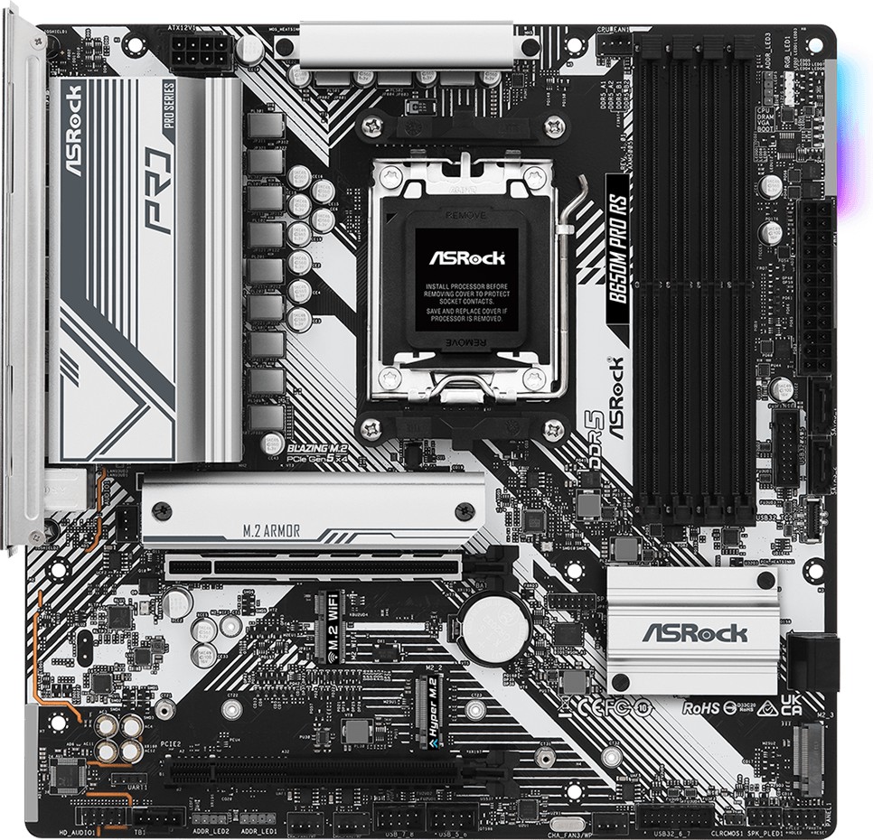 ����� ������ ASRock B650M Pro RS - AMD AM5, AMD B650, DDR5, Micro ATX - 