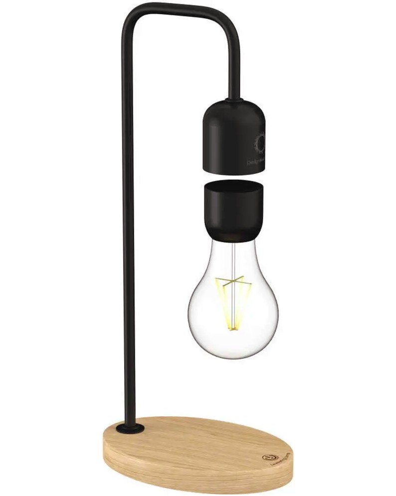 Настолна левитираща лампа с дървена основа DesignNest Levitating Lamp 2 W Настолна левитираща лампа с дървена основа DesignNest Levitating Lamp 2 W - 120 lm -