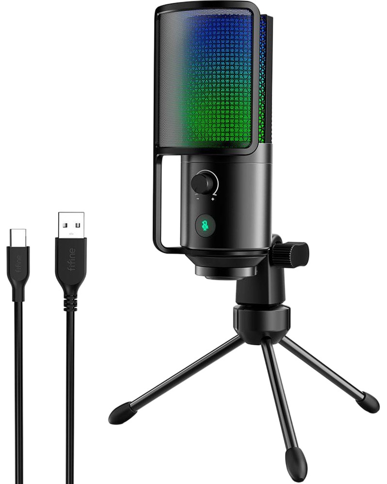 Настолен микрофон FIFINE K669 PRO 2 RGB Настолен микрофон FIFINE K669 PRO 2 RGB - 70 Hz - 20 KHz, USB-C -