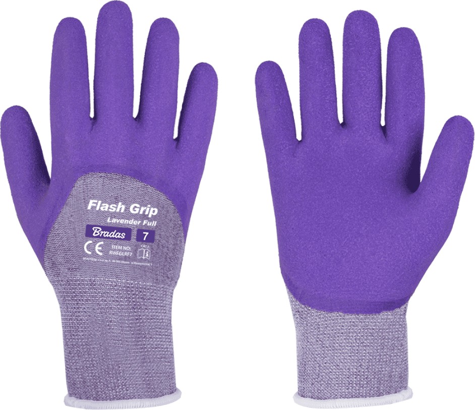 Работни ръкавици Bradas Flash Grip Lavender Full Работни ръкавици Bradas Flash Grip Lavender Full - Размер 8 -