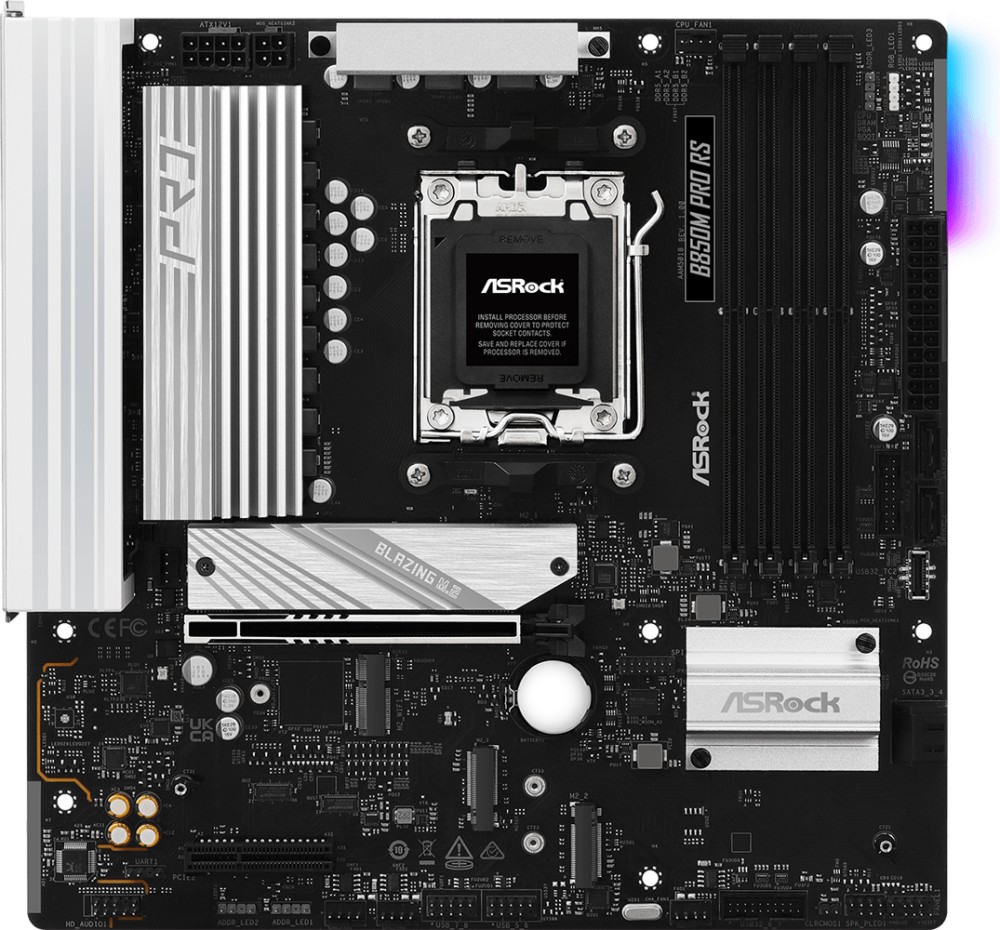 Дънна платка ASRock B850M Pro RS Дънна платка ASRock B850M Pro RS - AMD AM5, AMD B850, DDR5, Micro ATX -