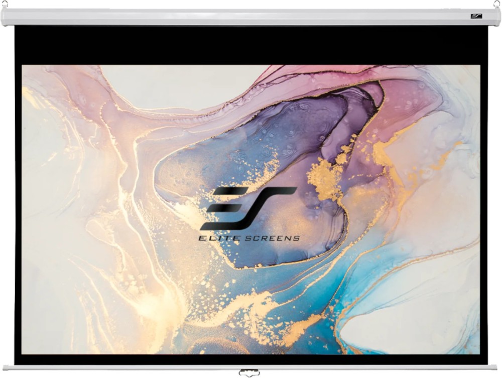 Стенен ръчен екран за проектор Elite Screen M100XWH Стенен ръчен екран за проектор Elite Screen M100XWH - 221 x 124 cm, 16:9 -