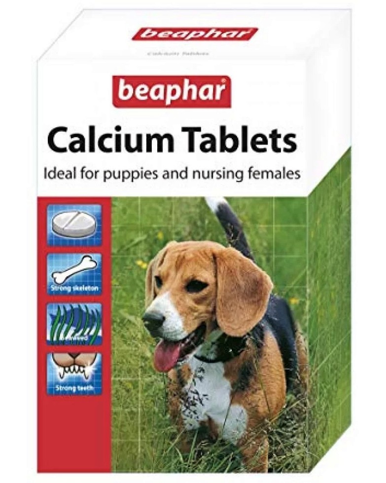 Хранителна добавка за кучета Beaphar Calcium Tablets Хранителна добавка за кучета Beaphar Calcium Tablets - 180 броя, с калций, за 6+ седмици - продукт