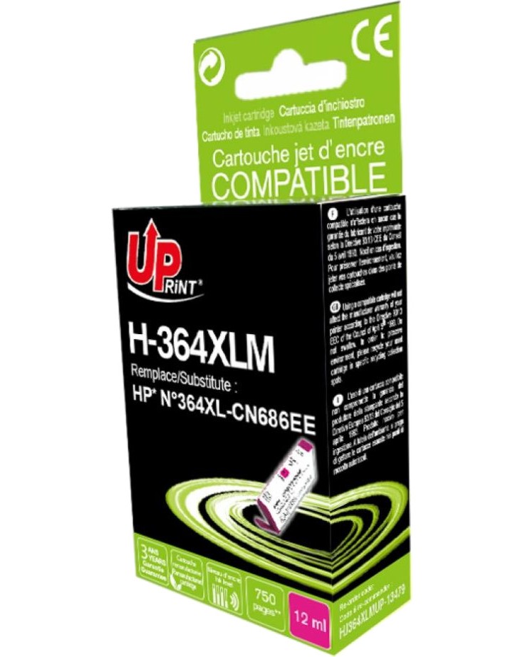 Касета с мастило за принтер UPrint H-364XL Magenta Касета с мастило за принтер UPrint H-364XL Magenta - 750 страници -