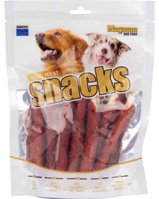 Лакомства за кучета Magnum Real Meat Snacks Лакомства за кучета Magnum Real Meat Snacks - 250 и 500 g, с патешко - храна