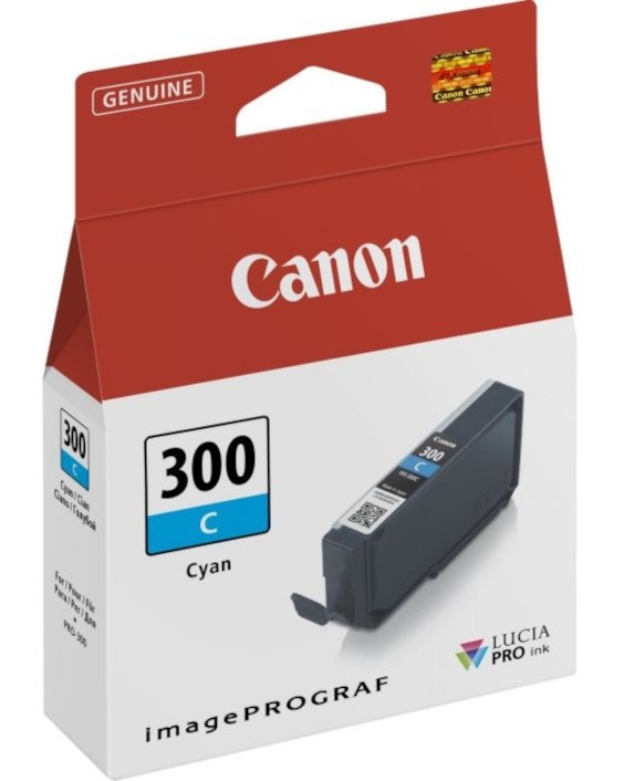 Касета с мастило за принтер Canon PFI-300 Cyan Касета с мастило за принтер Canon PFI-300 Cyan - 14 ml -
