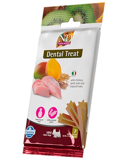�������� ��������� �� ������ N&D Adult Mini Dental Treat - 60 g, � �������, ������, ���� � ���������� �������, �� ������� Tropical Selection, �� ������ ������, ��� 4 ������ - �����