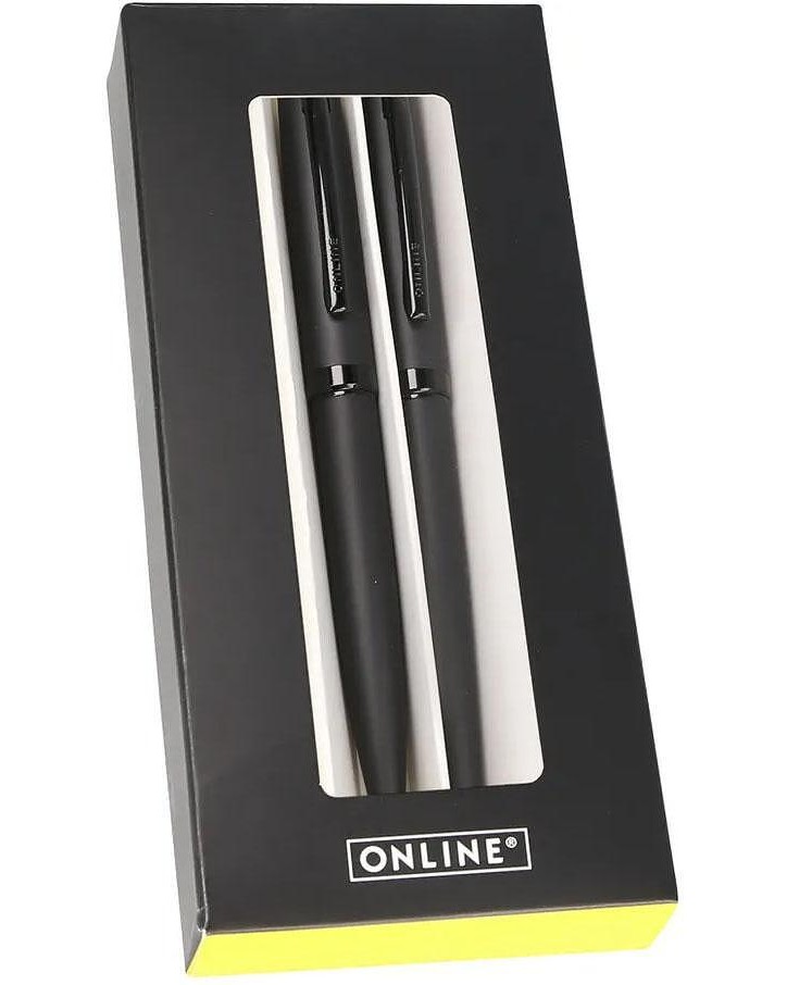 Писалка и химикалка Online Germany Pure Black Писалка и химикалка Online Germany Pure Black - С подаръчна кутия от серията Eleganza -