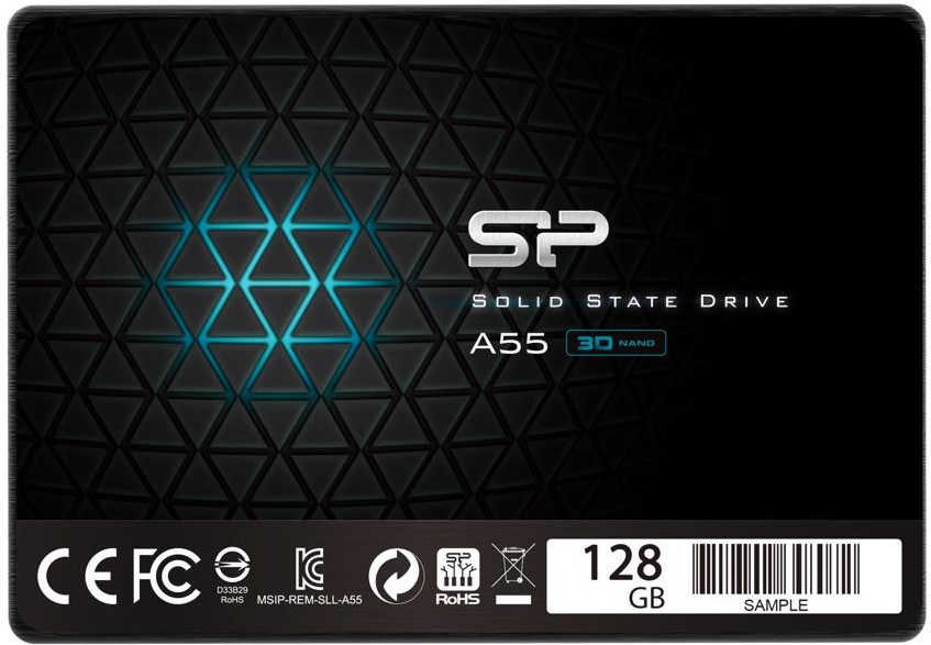 SSD памет Silicon Power A55 2.5" SATA III SSD памет Silicon Power A55 2.5" SATA III - 128 GB, четене 460 MB/s, запис 360 MB/s, 3D NAND -