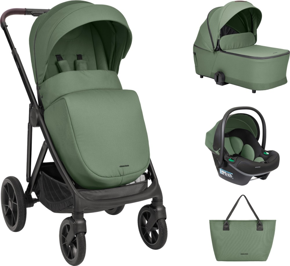 Бебешка количка 3 в 1 Kikka Boo Chiara 2027 Бебешка количка 3 в 1 Kikka Boo Chiara 2027 - С кош за новородено, лятна седалка, кош за кола и чанта - количка